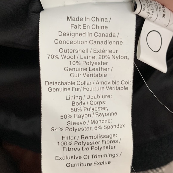 XS❣️Danier leather wool short coat with detachable fur collar - Picture 11 of 11